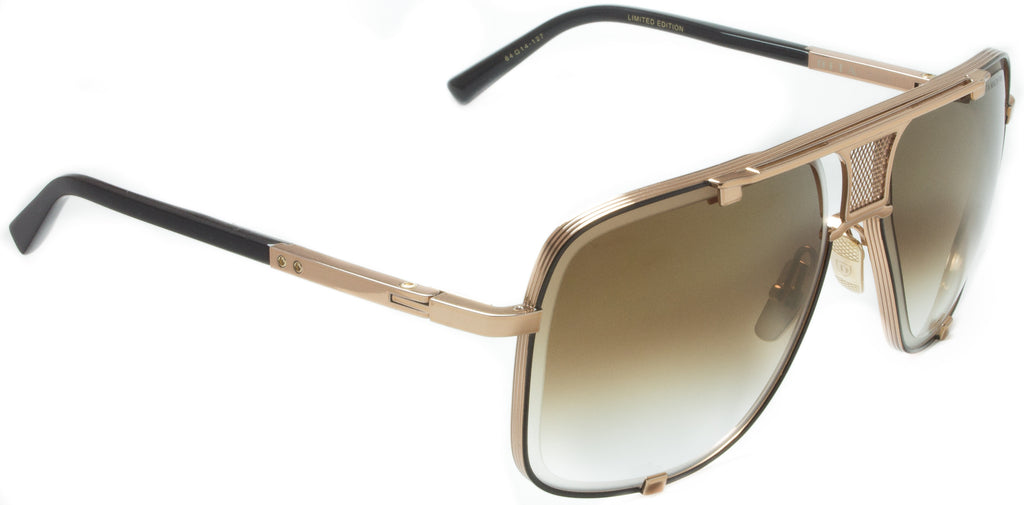 Dita-Mach Five-DRX-2087-C-Black/ Rose Gold Limited Edition Titanium. Side view. Designer sunglasses available exclusively at Edward Beiner Boutiques.