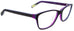 Edward Beiner Collection-Marcy-999-85s - Matte Plum w/ Blue. Side view. Handmade in Germany. Designer eyeglasses available exclusively at Edward Beiner Boutiques.