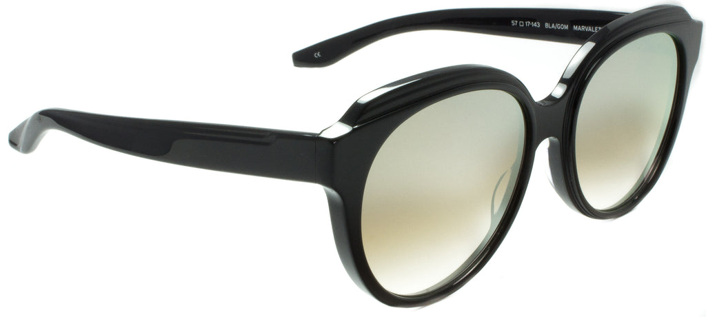 Barton Perreira Marvalette-BLA/GOM-Black . Right side view. Diamond pressed titanium. Designer sunglasses available exclusively at Edward Beiner Boutiques.