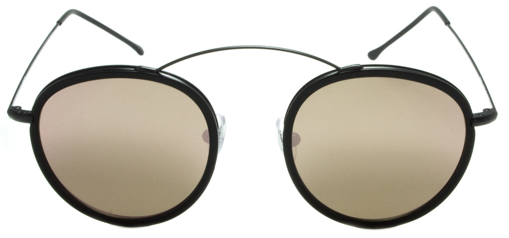 Spektre Metro 2 MR01CFT-Matte Black . Front view. Handmade in Italy in stainless steel. Designer sunglasses available exclusively at Edward Beiner Boutiques.