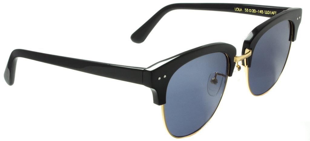 Spektre Lola-LL01AFT-BLACK/ GOLD Side View. Handmade in Italy. Designer sunglasses available at Edward Beiner Boutiques.
